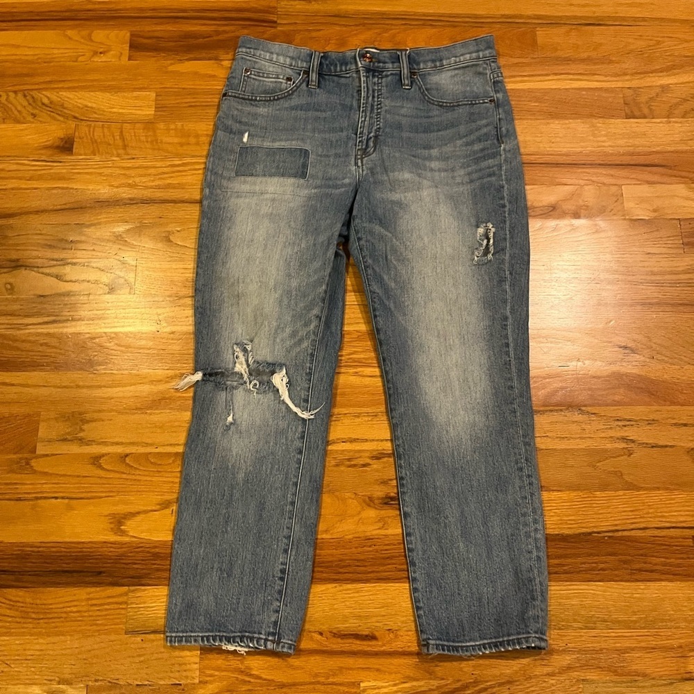 J. Crew Vintage Crop Patchwork Patch Straight Jea… - image 1